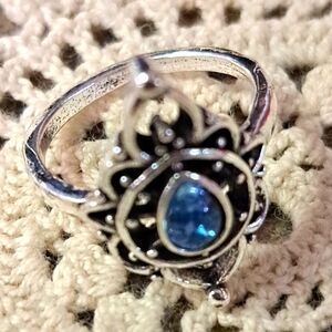 Steel Blue Stone Ring